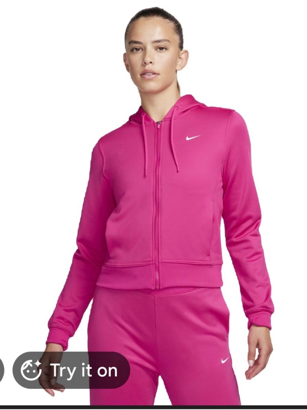 Nike Hot Pink Full-Zip Hoodie with Black Swoosh